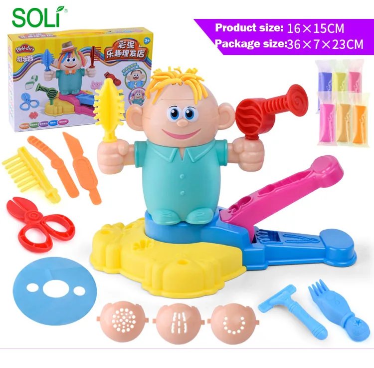 DIY Clay toy Children simulation house color clay barber plasticine set