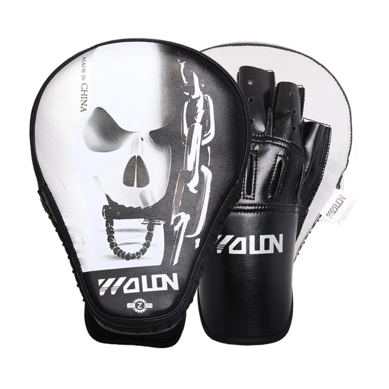 Details about   VELO Matt Leather Boxing Gloves Curved Mitts Hook & Jab Target Hand Set Boxing 