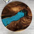 Resin And Wood Tray Modern Artistry Wood Breakfast Tray Epoxy Resin Pebble Blue River Tray Square Serving Tray