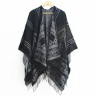 Striped Scarfs Scarf For Women Women Winter Woven Striped Shawl Warm Poncho Scarfs For Women Stylish