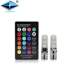 Car Led T10 Fashional Remote Control Led T10 Rgb 194 W5w Color Changing 5050 6smd For Car