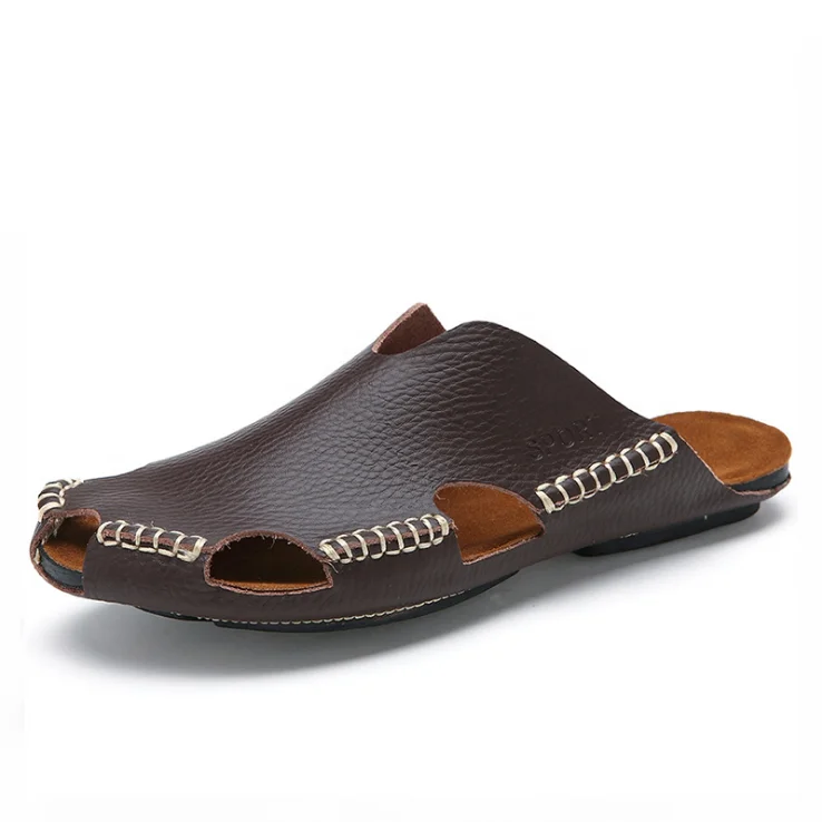 real leather mens slippers