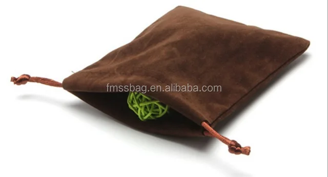 faux suede jewelry pouch with custom logo velvet drawstring bag