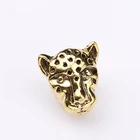 Head Metal Beads Hip Hop Jewelry Leopard Head Metal Spacer Beads