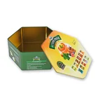 Biscuit Can CMYK Offset Printed Food Grade Cookie Biscuit Packaging Box Hexagon Tin Can