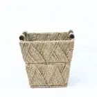 Basket Storage Basket Handmade "V" Wave Eco-frienly Seagrass Woven Under Shelf Storage Basket