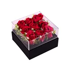 Flower Clear Acrylic Compartment Rose Box Transparent Rectangular Lucite Display Case Plexiglass Flower Box