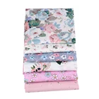 Pink Floral Printed Twill 100% Cotton Fabric For Baby Bedding DIY Sewing