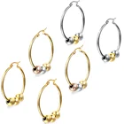 Surgical Steel Fashion Surgical Steel Hoop Earrings With Gold Ball