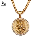 Stone Pendant Pendant CZ Stone Round Circle Center Lion King Pendant Men Jewelry Accessories