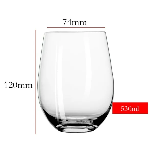 18 Ounce Stemless White and Red Wine Glasses Basics Machine Made Stemless Wine Glass