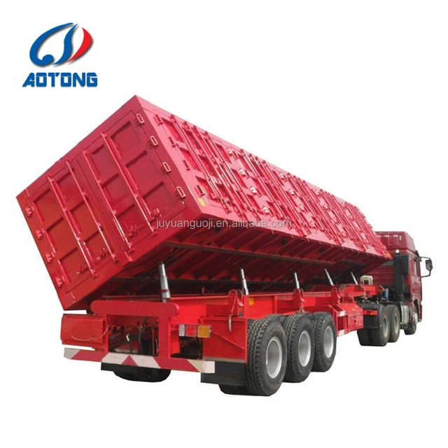 3 axle 60ton side dump semi trailer/tipper semi trailer/dump trailer manufacturer side tipper dump trailer