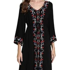Dressy Long Dress Women Floral Embroidered Mexican Dressy Long Dress Stb-360