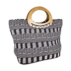 Design Straw Tote Bag China Supplier New Design OEM Wood Handle Straw Tote Bag