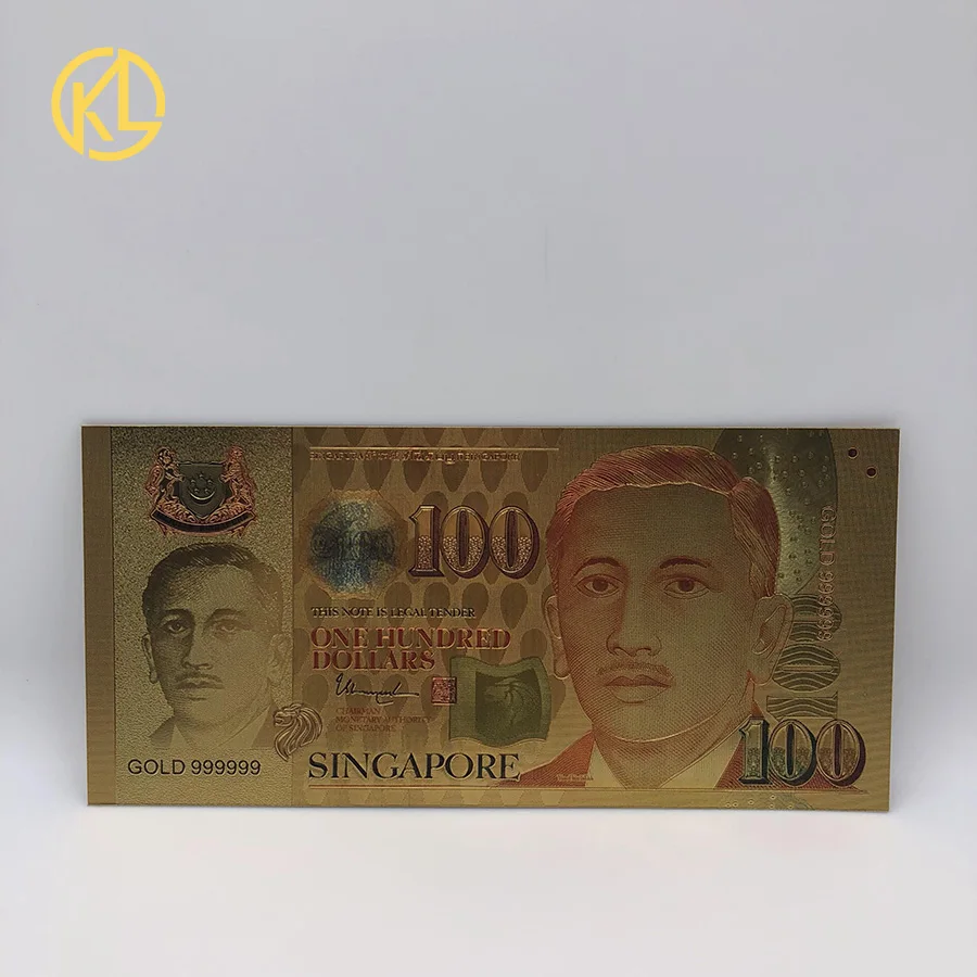 Màu 100 Đô La Singapore Vàng 999999 Tiền Giấy Vàng 24k Singapore ...
