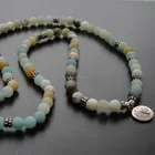 Beads Gemstone Beaded Gemstone Necklace Necklace 108 Mala Beads Yoga Gemstone Knotted Long Tassel Necklace