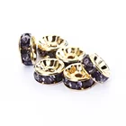Tanzanite Aaa Grade Gold Plated Tanzanite Color Rhinestone Jewelry Rondelle Spacer Beads