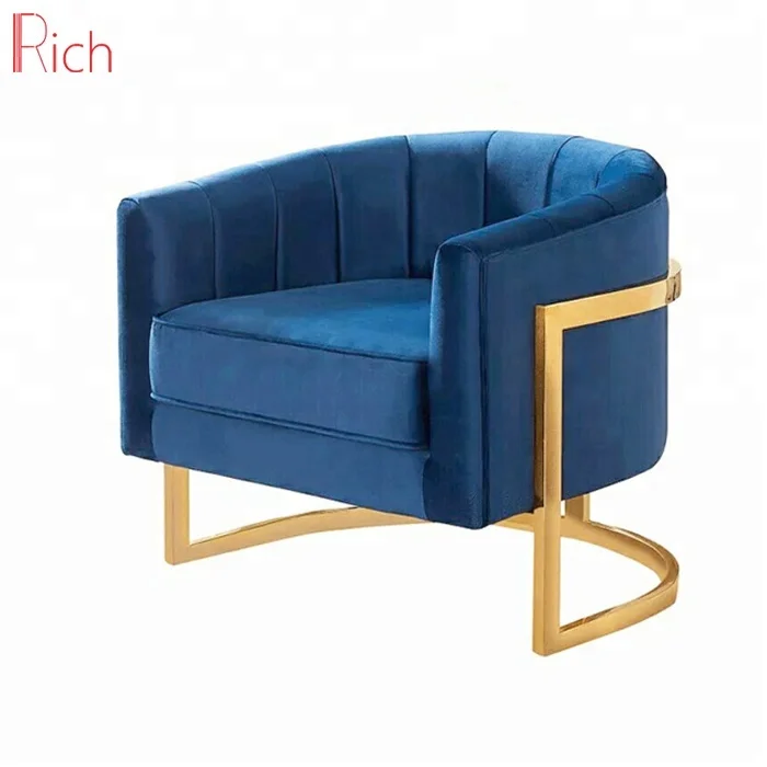 navy and gold armchair