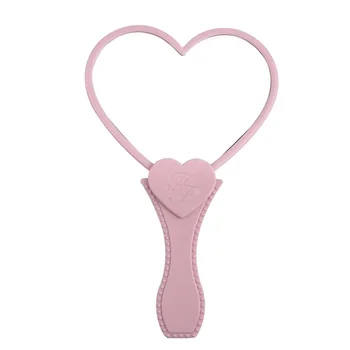 Custom Travel Folding Pink Heart Shaped Compact Vanity Hand Mirror