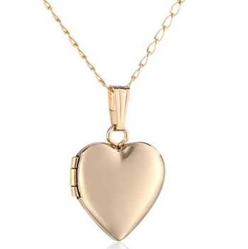 Children's 14k Yellow Gold Plate Heart Locket Necklace