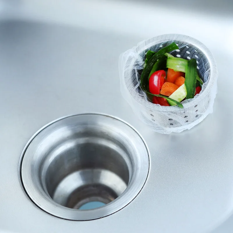 Z835 100pcs / pack Sink Drain Hole Trash Strainer Mesh Disposable Garbage Bag Bathroom Kitchen Waste Bin Filter