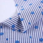 Stripe Cotton Embroidery Cotton Fabric China Supplier All Over Stripe Flower Embroidery Cotton Yarn Dyed Fabric For Dress