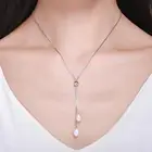 Necklace New Arrival Freshwater Pearl Lariat Necklace 925 Sterling Silver Y Chain Necklace Jewelry