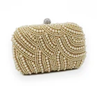 Bags Beaded Bag Elegant Purple Pearls Evening Bags Pink White Gold Black Beaded Clutch Bag Wedding Bridal Party Dinner