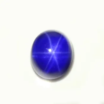 Lab Created Oval Cabochon Synthetic Blue Star Sapphire in Stock