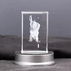 Wedding Favor Wedding Couple Engraved 3d Crystal Cube Crystal Wedding Favor Cube With Light Base