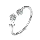 Ring Cz New Korean Style 925 Sterling Silver Butterfly Open Ring Cheap Adjustable CZ Ring Jewelry For Girls