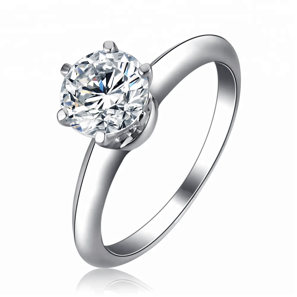 sterling silver 1 carat diamond ring