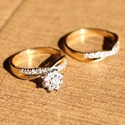 Engagement Wedding Engagement Ring Vanfi Wholesale Wedding Simulation Diamond Zircon 18k Gold Plated Engagement Couple Wedding Ring For Women