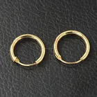 Hoop Custom Punk Style Black 24k Gold Plated Stainless Steel Mens Hinged Hoop Huggie Earrings
