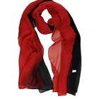 100% Howmay Silk Scarf Chiffon 100% Pure Silk Shawl Gradient Hand Paint For Women Transparent Lightweight Scarf