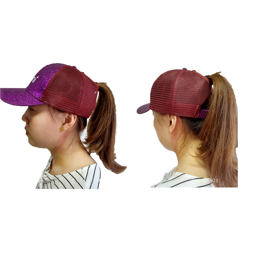 baseball cap with fake ponytail