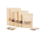 Food Zip Lock Bag` Snack Foods Bag Eco Friendly Snack Food Spices Packaging Kraft Paper Plastic Zip Lock Bag`
