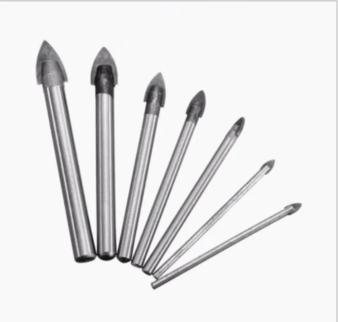 Mirror 3-16mm Triangle Drills Tungsten Carbide Tip Cut Tools Glass Drill Bit 
