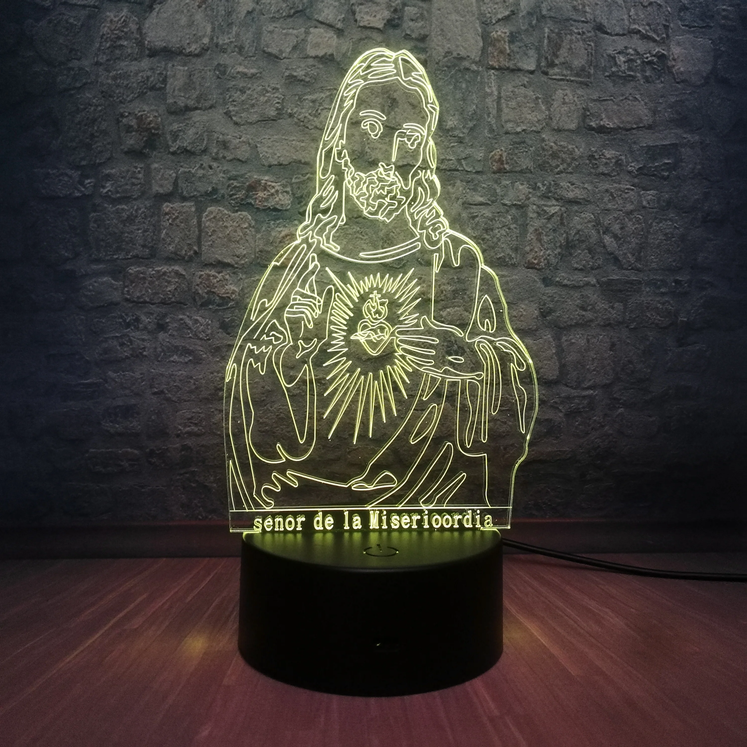 JESUS CHRIST OUR LORD SAVIOR 3D LED BATTERY USB NIGHT LIGHT 7 COLOUR'S REMOTE 