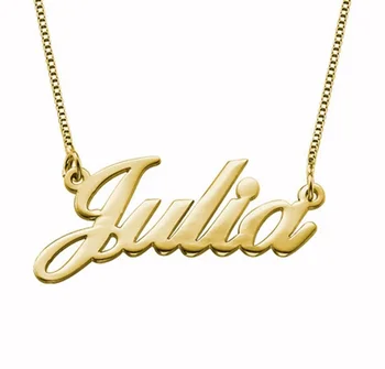 Jewels 14K Stainless Steel Gold Plated Custom Letter Name Necklace Personalized Gold Jewelry