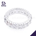 Eternity Band Rings Silver Band Ring Fine Quality Simple Silver Shiny Stones Jewelry Eternity Band Rings