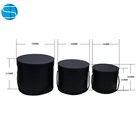 Gift Gift Box Set Hot Sale Cylinder Florist Portable Box Black Round Flower Hat Box Flower Gift Box 3PCS SETS