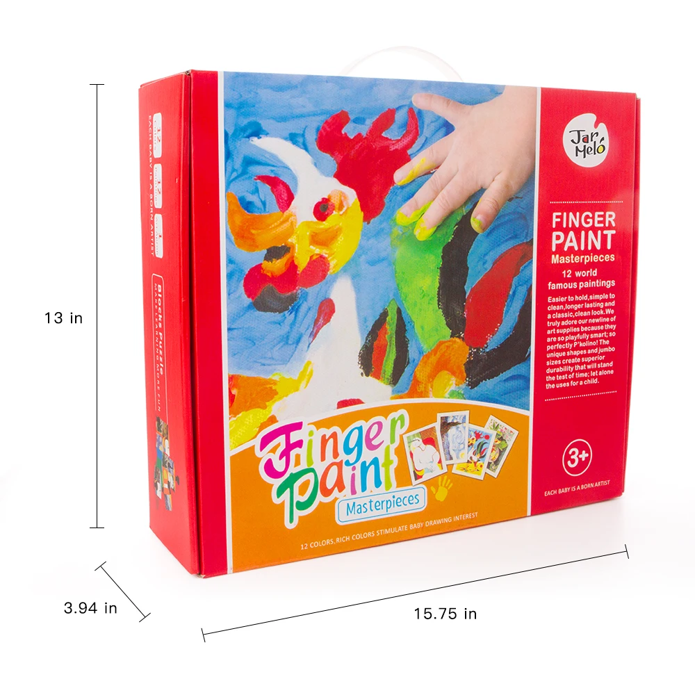 12 colors washable finger paint masterpieces deluxe set for kids