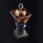Burner Luxurious Brand Golden Crystal Glass Candle Incense Burner Holder For Home Office Decorations