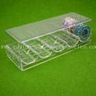 Poker Chip Casino 100pcs Capacity Acrylic Poker Chip Floats 40mm Casino Chip Tray With Cover