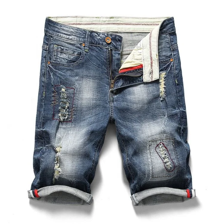 Pantalones vaqueros cortos elásticos para hombre, Vaqueros cortos elásticos  de a | eBay