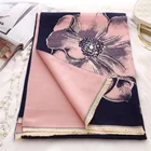 Scarf Hot Selling Pashmina Jacquard Flowers Scarf Shawl For Women