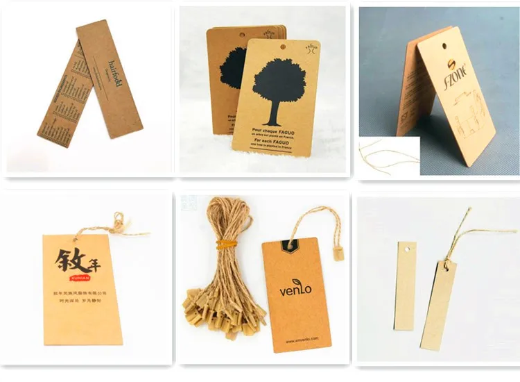 Eco-friendly kraft tags custom garment brown kraft paper gift tags swing tags for clothes