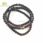 Beads Necklace 108 Prayer Beads Men's Garnet Onyx Mala Meditation Yoga Necklace Crystal Healing Buddhist Mala Necklace