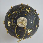 Christmas Star Decoration Black Glass Christmas Ball With Deer And Star Decoration